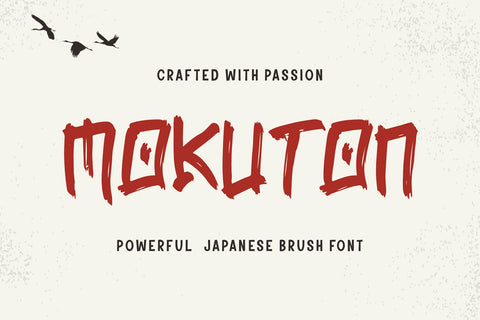Mokuton - Powerful Japanese Brush Font Font Mozzatype 