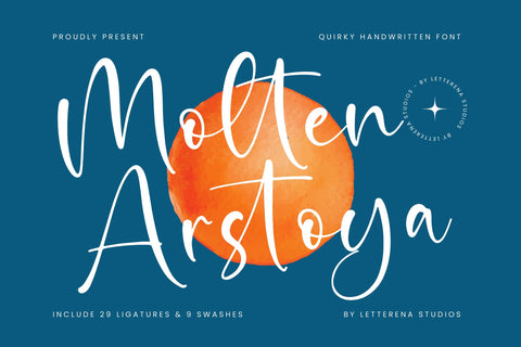 Molten Arstoya - Quirky Handwritten Font Font Letterena Studios 