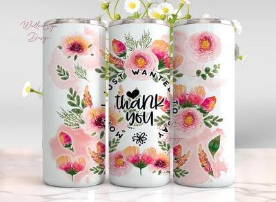 Mom 20oz skinny tumbler sublimation design Thank you Mothers Day quote Flower Floral Digital PNG Straight wrap Waterslide download Sublimation WillowSageDesign 