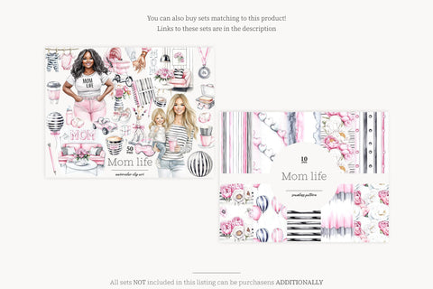 Mom And Baby Clip Art | Pink Mothers Day PNG SVG GlamArtZhanna 