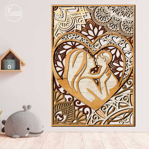 Mom and Dad Set Multilayer Templates SVG LaserCutano 