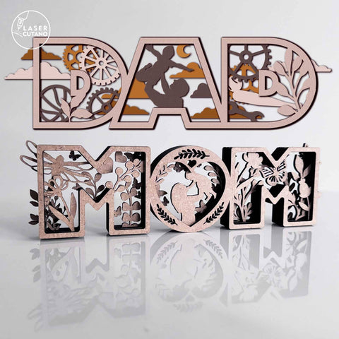 Mom and Dad Set Multilayer Templates SVG LaserCutano 