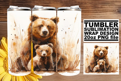 Mom & Baby Animal Tumbler Wrap: Charming Mother's Day Delight Sublimation afrosvg 