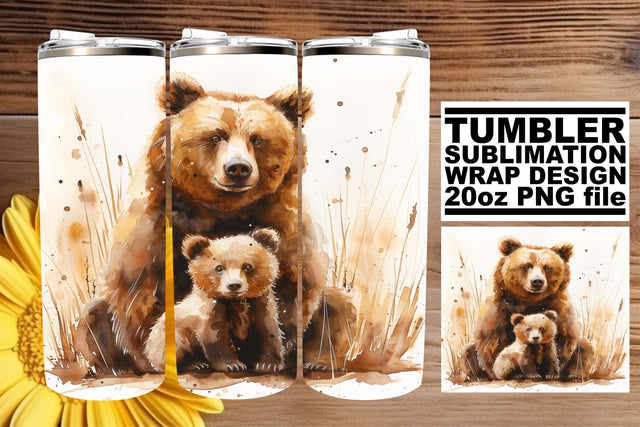 Mom & Baby Animal Tumbler Wrap: Charming Mother's Day Delight Sublimation afrosvg 