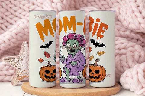 Mom-bie Halloween 20oz Tumbler Wrap Sublimation DesignSVG 