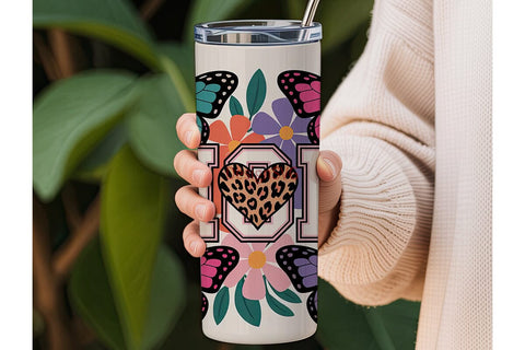 Mom Butterfly Floral 20oz Tumbler Wrap Sublimation DesignSVG 