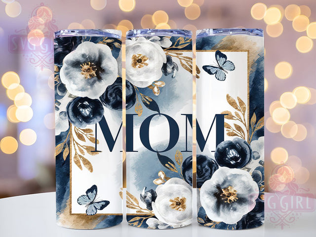 Mom Butterfly Floral Tumbler Wrap, Butterfly Tumbler Design, Floral Mom Sublimation, 20oz Skinny Tumbler PNG, Mother's Day Tumbler Wrap, Cute Mom Tumbler Design, Butterfly Flower Tumbler Sublimation SvggirlplusArt 