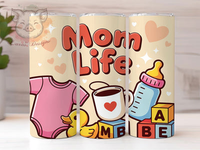 Mom Coffee Life 20oz Tumbler, Coffee Life Quote, Funny Mother Wrap, 20oz Tumbler Wrap, Sublimation Design PNG, Cute Mom Wrap, Coffee Lover Sublimation Sublimation Lara' s Designs 