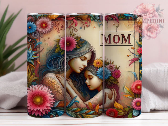 Mom Daughter Floral 20oz Tumbler Wrap PNG, Mother Day Tumbler Png, Straight & Tapered Tumbler Wrap, Instant Digital Download Sublimation Li Zamperini 