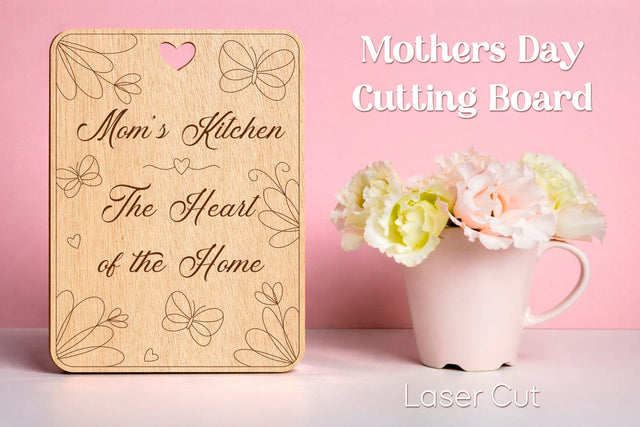 Mom Day laser cut, Mothers day cutting board template SVG AnastasiyaArtDesign 