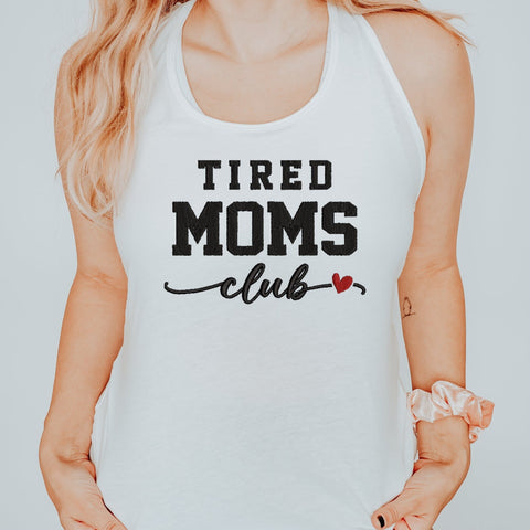 Mom Embroidery Design, Tired Moms Club Machine Embroidery Pattern Stitch PES DST Designs, Mother's Day Embroidery/Applique DESIGNS PatternFeed8 