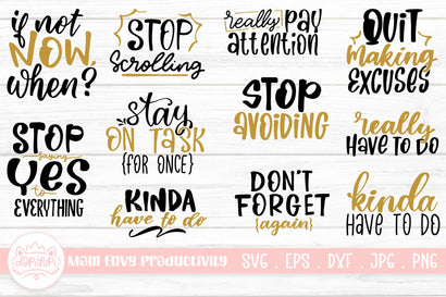 Mom Envy Productivity SVG Bundle | Mom Quotes SVG Cut File SVG dapiyupi store 