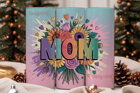 Mom Floral Tumbler Wrap PNG Sublimation DesignSVG 