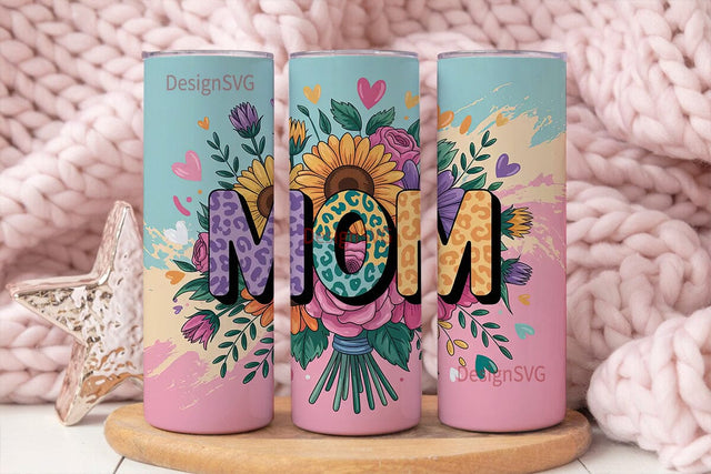 Mom Floral Tumbler Wrap PNG Sublimation DesignSVG 