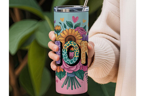 Mom Floral Tumbler Wrap PNG Sublimation DesignSVG 