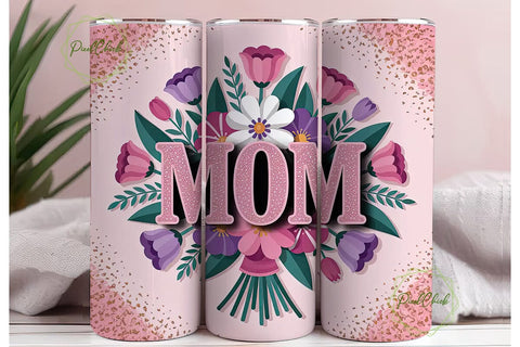 Mom Floral Tumbler Wrap Sublimation PixelChick 