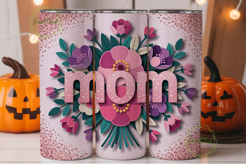 Mom Floral Tumbler Wrap Sublimation PixelChick 