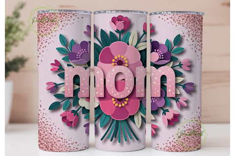 Mom Floral Tumbler Wrap Sublimation PixelChick 