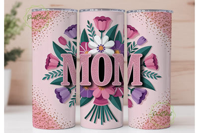 Mom Floral Tumbler Wrap Sublimation PixelChick 