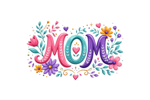 Mom Floral Typography PNG Sublimation SVGArt 