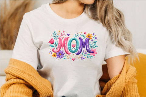 Mom Floral Typography PNG Sublimation SVGArt 