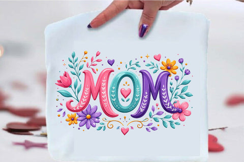 Mom Floral Typography PNG Sublimation SVGArt 