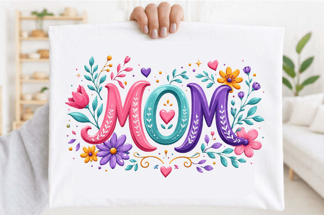 Mom Floral Typography PNG Sublimation SVGArt 