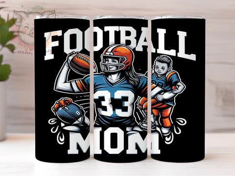 MOM Football 20oz Tumbler Png, Straight & Tapered Tumbler Png, Football Tumbler Png, Digital Download PNG Sublimation Lara' s Designs 