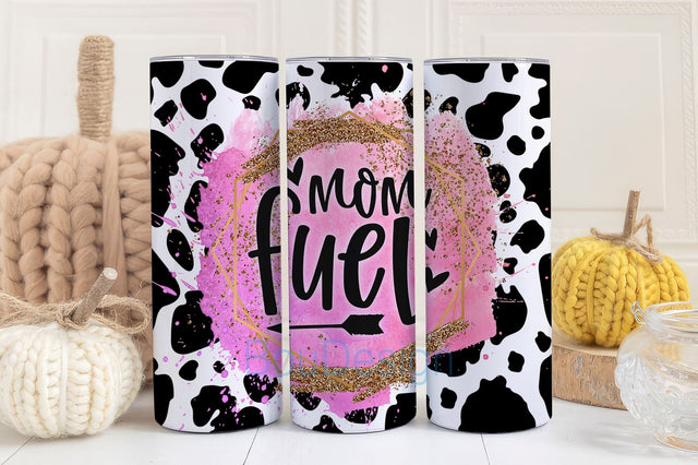 Mom Fuel 20 oz Skinny Tumbler Sublimation Design Download PNG Mom Life Coffee Tumbler Wrap png Pink Sublimation BouDesign 