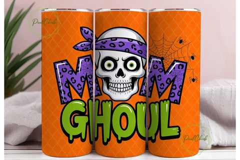 Mom Ghoul Halloween 20oz Tumbler Sublimation PixelChick 