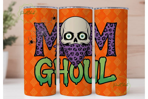 Mom Ghoul Halloween 20oz Tumbler Sublimation PixelChick 