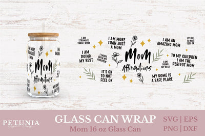 Mom Glass Can Wrap SVG SVG Petunia Digital Design 