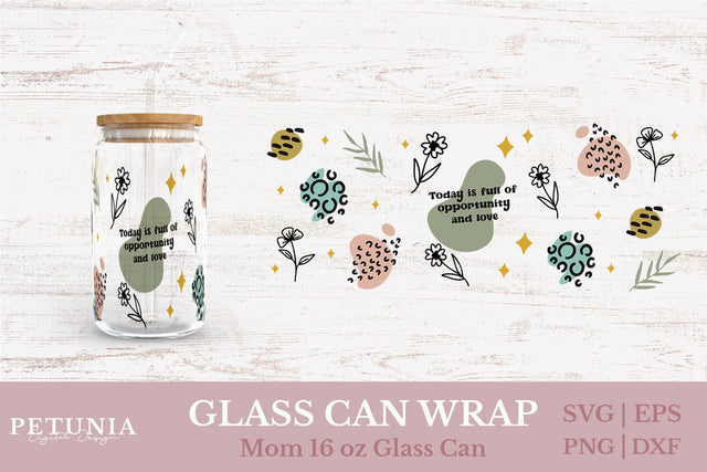 Mom Glass Can Wrap SVG SVG Petunia Digital Design 
