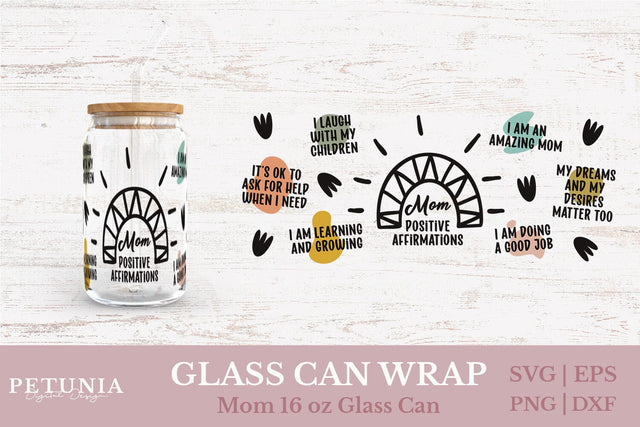 Mom Glass Can Wrap SVG SVG Petunia Digital Design 