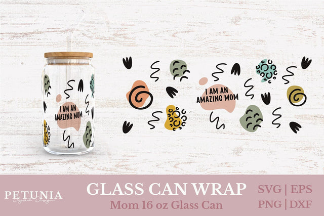 Mom Glass Can Wrap SVG SVG Petunia Digital Design 