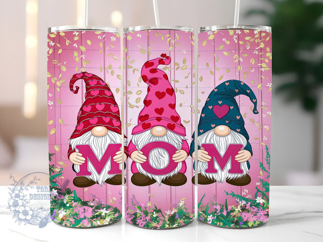 Mom Gnome 20oz Skinny Tumbler, Mothers Day Gnome Tumbler Png, Straight & Tapered Tumbler Wrap, Instant Digital Download Sublimation ToriDesigns 