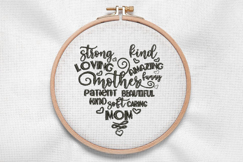 Mom Heart for Machine Embroidery Embroidery/Applique DESIGNS SvgOcean 