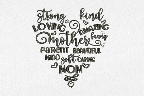 Mom Heart for Machine Embroidery Embroidery/Applique DESIGNS SvgOcean 