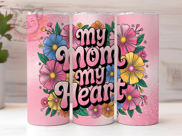 Mom Heart Mother's Day 20oz Tumbler, 20oz Sublimation Wrap, Mother's Day Tumbler, Love for Mom Tumbler, Heartfelt Gift for Mom, Mom Life Drinkware, Sentimental Tumbler Sublimation Lara' s Designs 