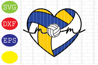 Mom Heart Svg, Volleyball Svg, Volleyball Cut Files, Game Day Svg, Jpg, Eps, Dxf Files SVG DigitalSvgFiles 
