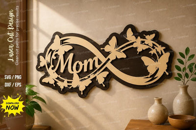 Mom Infinity Butterfly laser cut svg File SVG Regulrcrative 