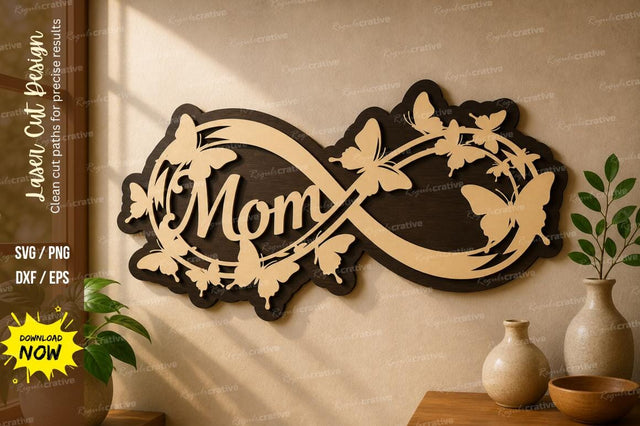 Mom Infinity Butterfly laser cut svg File SVG Regulrcrative 