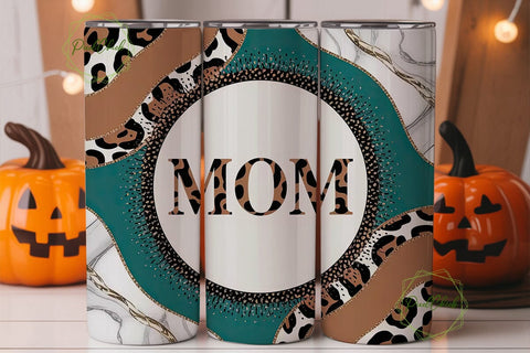 Mom Leopard Marble Tumbler Wrap Sublimation PixelChick 