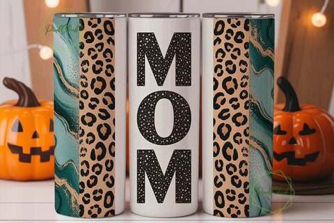 Mom Leopard Marble Tumbler Wrap Sublimation PixelChick 
