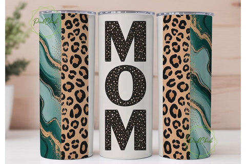 Mom Leopard Marble Tumbler Wrap Sublimation PixelChick 