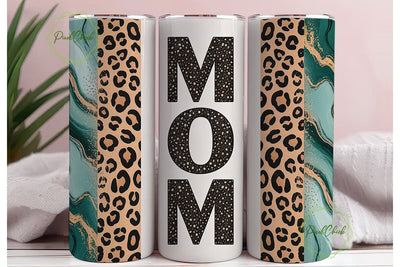 Mom Leopard Marble Tumbler Wrap Sublimation PixelChick 