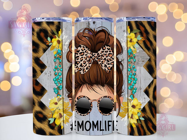 Mom Life 20oz Tumbler Wrap Sublimation Design, Straight Tapered Tumbler Wrap, Messy Bun Tumbler Png, Instant Digital Download Sublimation SvggirlplusArt 