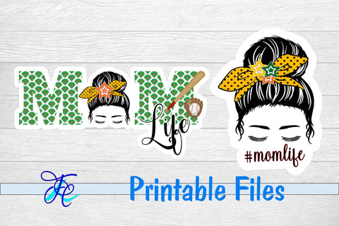 Mom Life Baseball Stickers 3D Paper Family Creations 