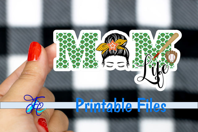 Mom Life Baseball Stickers 3D Paper Family Creations 