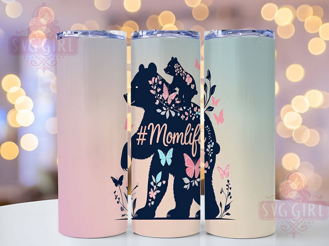 Mom Life Bear Quote Tumbler, Mother's Day Tumbler, Bear Tumbler Design, 20oz Tumbler Wrap, Mom Quote Tumbler, Animal Mom Tumbler, Cute Bear Tumbler Sublimation SvggirlplusArt 
